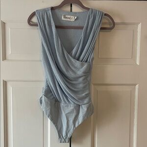 Wilfred Light Blue Draped Shapewear Bodysuit